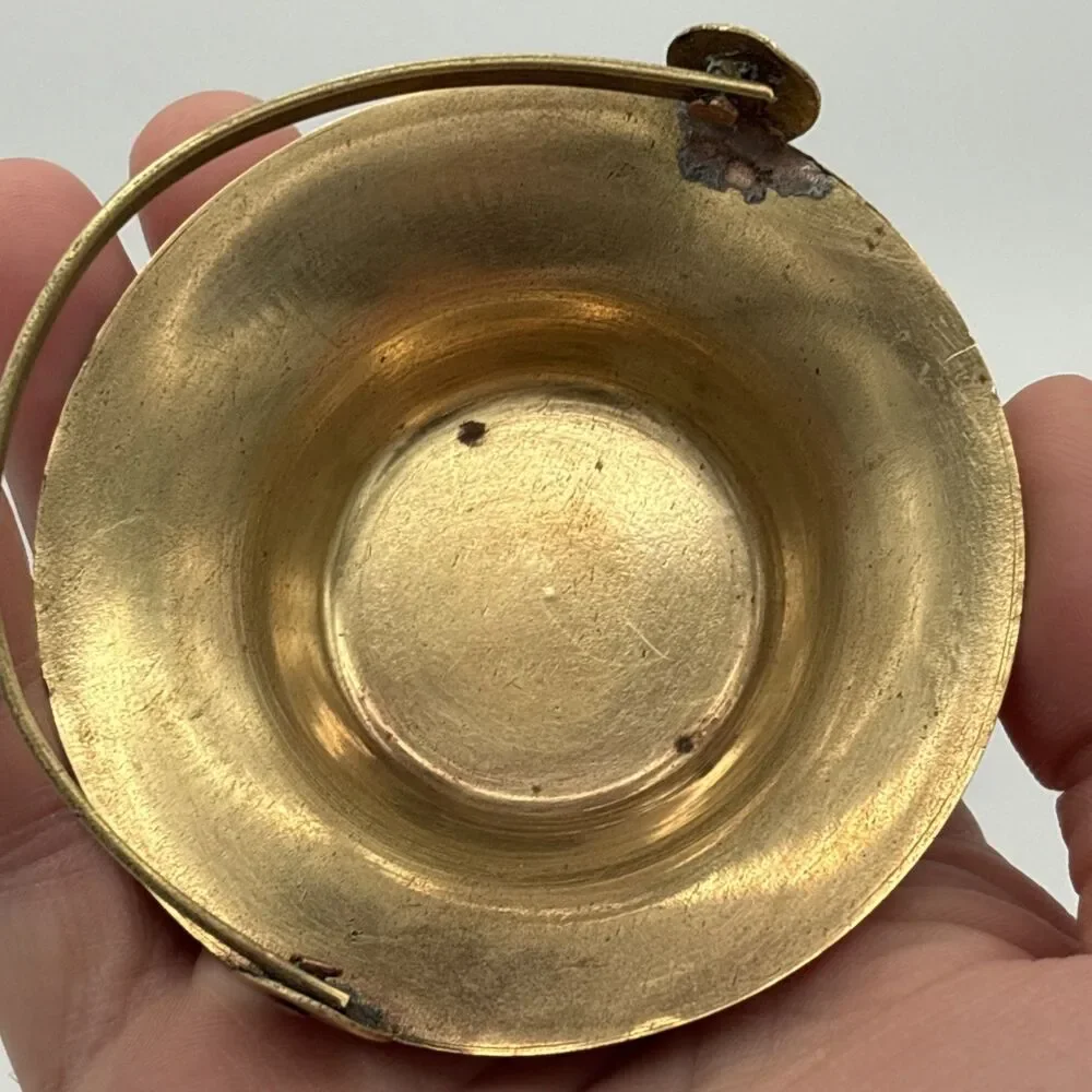 Vintage Brass Small/Miniature Basket Candy Trinket Dish - Decorative